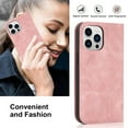 thumbnail image 6 of Allytech Wallet Case for iPhone 13 Pro Max 6.7" Compatible with MagSafe, Support Wireless Charger Vegan PU Leather Flip Magnetic Stand Case with Card Holders [RFID Blocking], Pink, 6 of 11