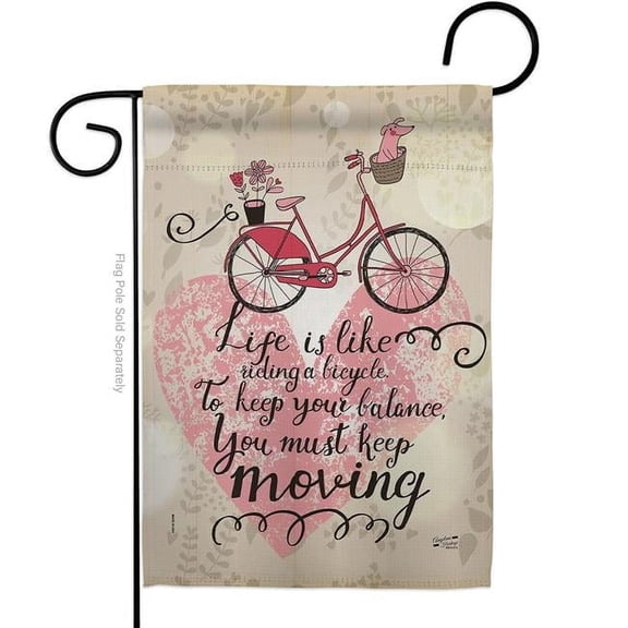 Angeleno Heritage G130333-BO Must Keep Moving Sports Cycling 13 x 18.5 in. Double-Sided Decorative Vertical Garden Flags for House Decoration Banner Yard Gift