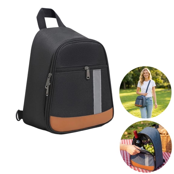 Clossjun Lunch Bag for Men Women Reusable Lunchbag for Adult Small Insulated Pack Flexible Daybag for Office, Work Black
