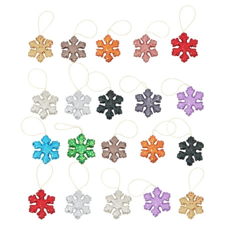 

20Pcs Christmas Hanging Pendants Xmas Snowflake Decors (Assorted Color)