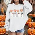 thumbnail image 3 of bbymog Halloween Girls' Fashion Spooky Cute Hoodie Long Sleeve Hooded Sweatshirts for Teen Girls Fall Winter Boys Hoodie White 5 Years, 3 of 10