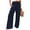 Navy Blue, variant on women's wide leg pants casual elastic waist loose linen trousers