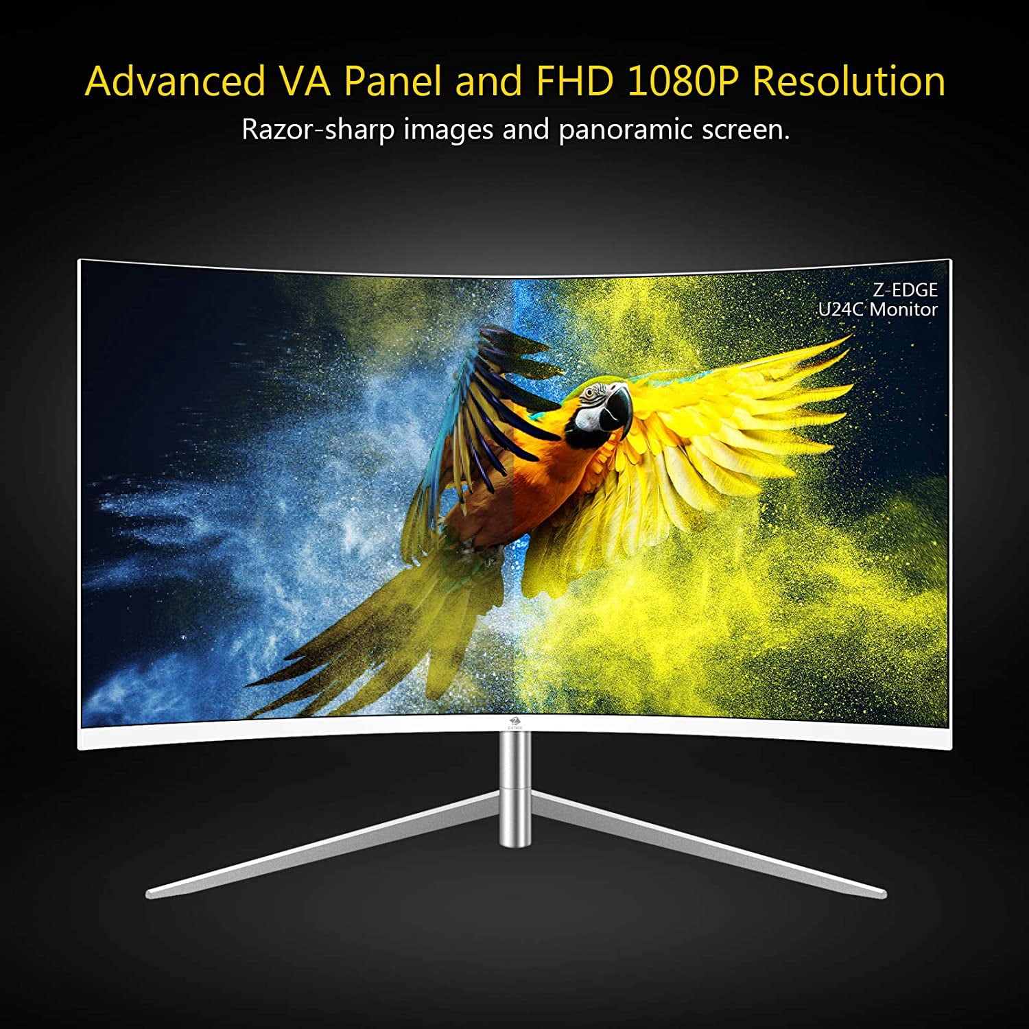 Z-EDGE U24C 24-inch Curved Monitor Full HD LED Monitor 1920x1080 75Hz 5ms VGA+HDMI Port
