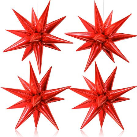 Katchon,large Red Star Balloons - 20 Inch, Pack Of 50 | Red Balloons For red Party Decorations Or Circus Decorations |Starburst Balloon, Star Foil balloon For Birthday Prom Halloween