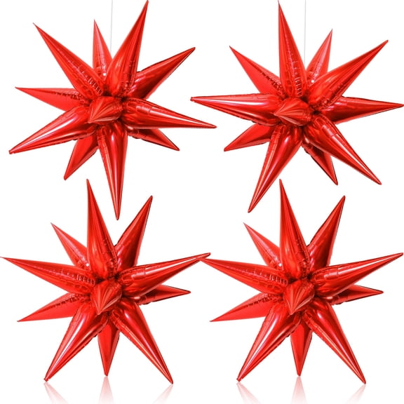 Katchon,large Red Star Balloons - 20 Inch, Pack Of 50 | Red Balloons For red Party Decorations Or Circus Decorations |Starburst Balloon, Star Foil balloon For Birthday Prom Halloween