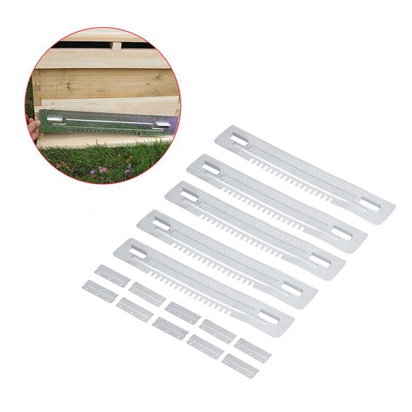 Greensen Beekeeping Equipment,Beehive Travel Gate Galvanized Iron Nontoxic Detachable Escapeproof Hives Entrance Reducer,Beekeeping Tool