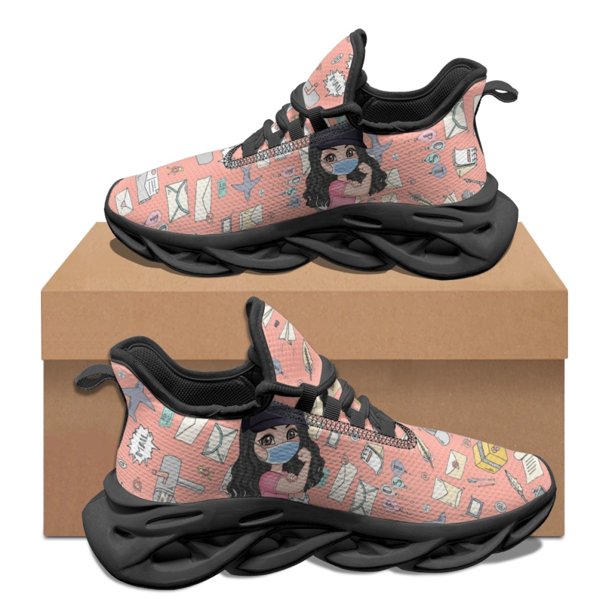 Zapatillas deportivas de enfermera azul cielo con diseño de herramientas médicas para mujer, moda de enfermera, zapatos de tenis para otoño e invierno, para trabajo al aire libre, transpirables y suav