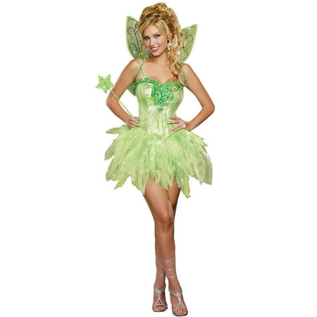 Dreamgirl Fairy-Licious Adult Women's Costume Sweet Green Tinkerbell ...
