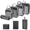 thumbnail image 2 of 8x Cubos De Embalaje Portátiles Transpirables Para Viajes De Negocios Vacaciones Mochilero Negro Sunnimix bolsa de almacenamiento, 2 of 8