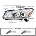 thumbnail image 3 of Spec-D Tuning Halo LED Turn Signal Chrome Housing Clear Lens Projector Headlights Compatible with 2008-2012 Honda Accord 4Door Sedan Left + Right Pair Headlamps Assembly, 3 of 5