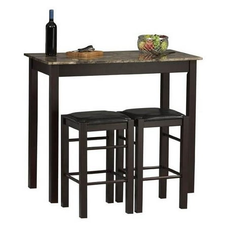 Linon Counter-height Table Set Espresso Brown