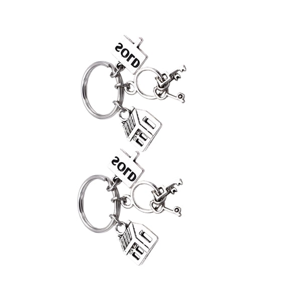 HINTRMENT 1Pcs House Shape Keychain Zinc Alloy Engraved Keyring for Real Industry present