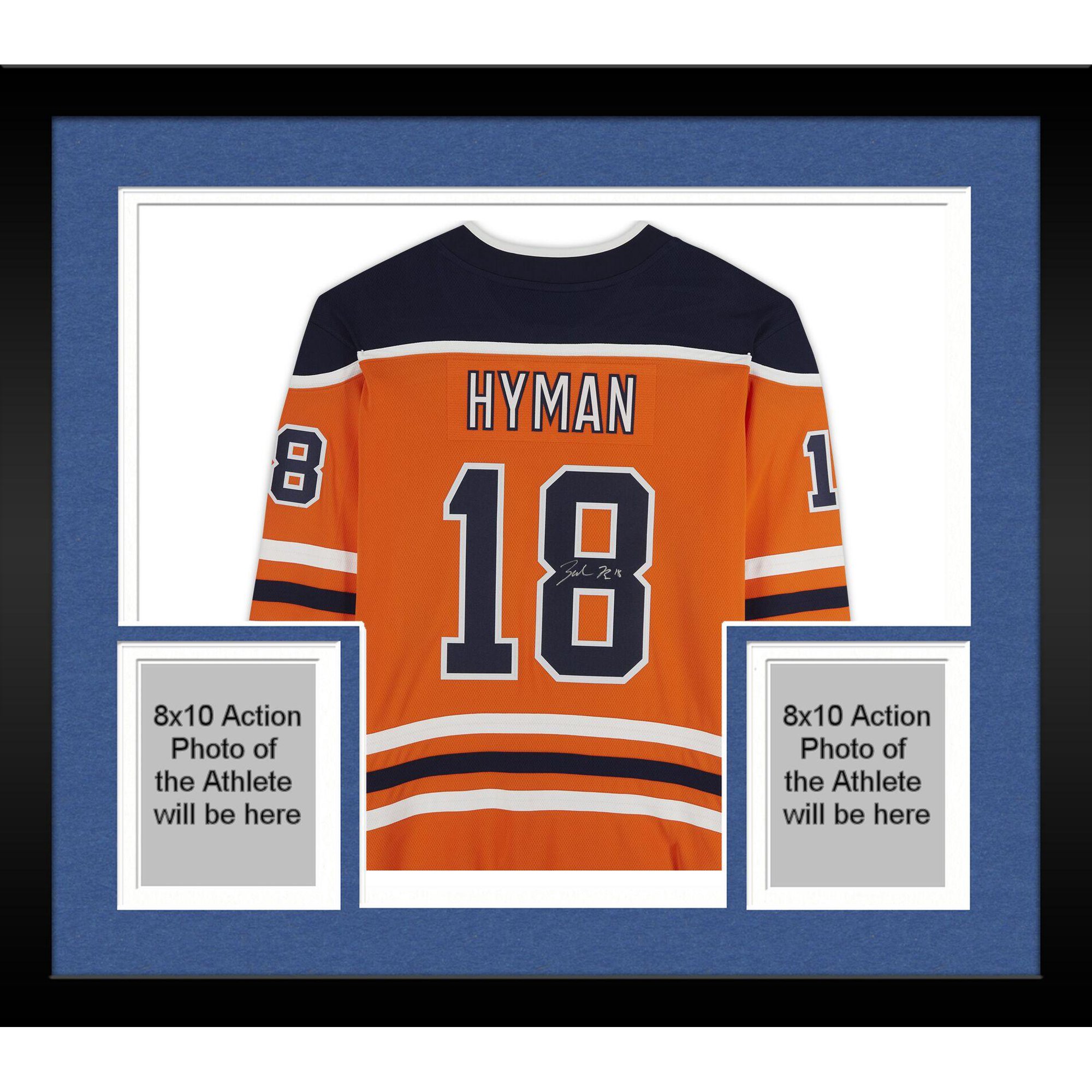 Framed Zach Hyman Edmonton Oilers Autographed Orange Fanatics Breakaway Jersey - Fanatics Authentic Certified