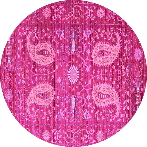 Ahgly Company Indoor Round Persian Pink Traditional Area Rugs, 8' Round
