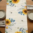 thumbnail image 5 of Table Runners 70 Inches Long Dress Scarves, Yellow Sunflowers Farmhouse Coffee/Dining/Kitchen Table Decor, Holiday Table Runner, Daisy Bees Elegant Pastoral Floral 13x70 Inch, 5 of 9