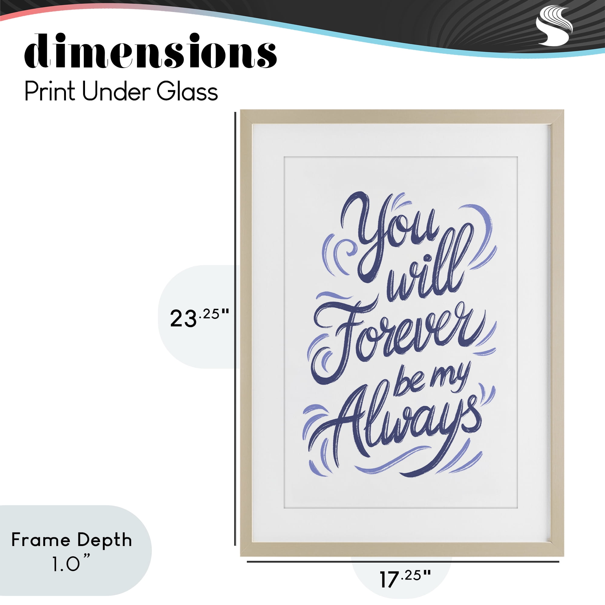 Stupell Industries Forever Be My Always Birch Framed Print Under Glass, design by Martina Pavlova