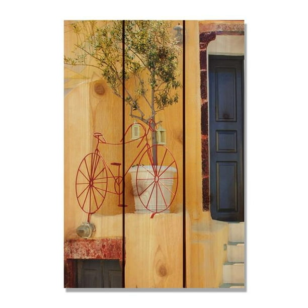 Day Dream HQ RB1624 16 x 24 Pouces Vélo Rouge à l'Intérieur &amp; Extérieur Bois Art Mural