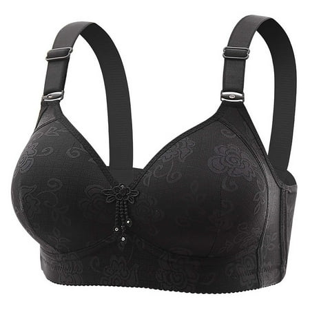 

Women s Underwear Adjustable Strap Everyday Bralettes Seamless Full-Coverage Push Up Beauty Back High Support Bra Black XX-Large