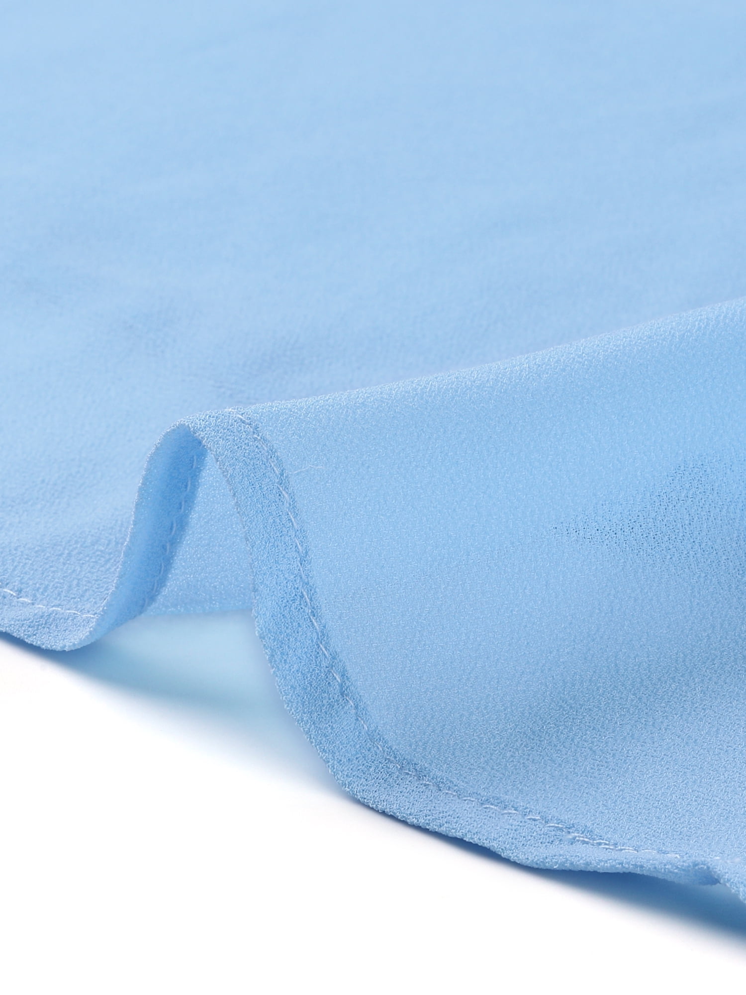 Unique Bargains Women's Lantern High Low Asymmetrical Irregular Hem Blouse Tops M Sky Blue