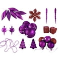 thumbnail image 2 of 125-Piece Club Pack of Shatterproof Purple Passion Christmas Ornaments, 2 of 2