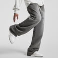 thumbnail image 7 of LEISFRE Hip Hop Street Style Men’s Straight Leg Pants – 100% Cotton Washed Distressed Casual Sports Long Pants, Loose Fit, 7 of 7