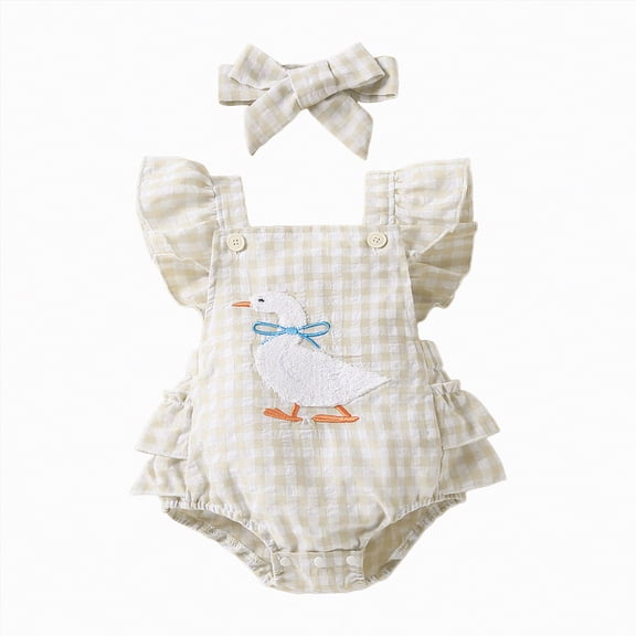 ZHANGDER Newborn Infant Baby Girl Clothes Infant Summer Outfits Set Floral Girl Clothes with Headband Cute Baby Clothes Girl, White 12-18 Months