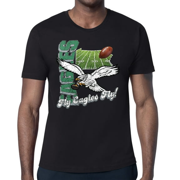 Men's-Starter Black Philadelphia Eagles Distressed Retro State Field T-Shirt