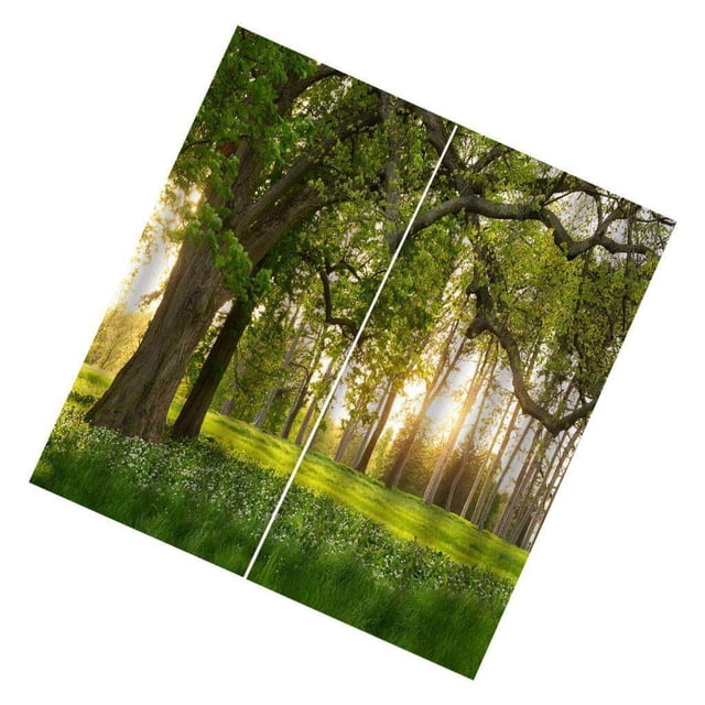 Impression Numérique Rideaux 3D Rideaux de Fenêtre Rideau Occultant pour Chambre Salon Grand Arbre