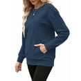 thumbnail image 3 of TARAINYA Women's Long-Sleeve Oversized Sweatshirt Casual Crewneck Solid-Color Pullover with Pocket Design, 3 of 7