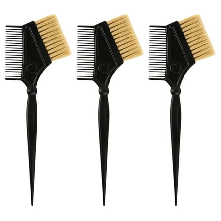 LULULION 3Pcs Hair Salon Combs Professional Dye Hair Comb with Tail Handle Black