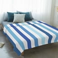 thumbnail image 4 of Geometric Stripe Blanket Soft Cozy Warm Throw Blanket for Couch, Plush Fuzzy Flannel Fleece Blankets for Sofa, Ombre Farmhouse Blue Vertical Striped Bed Blankets Lightweight Gifts for Women, 40"x60", 4 of 9