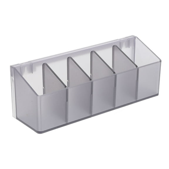 WORGEOUS Clear Acrylic Vanity Makeup Organizer Compact Rectangular 5 Compartment Holder For Brushes Eyeshadow Palettes Beauty Supplies