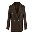 thumbnail image 5 of Xinsrenus Women’s Loose Suit Jacket Basic Solid Color Lapel Button front Blazer Versatile Business Work Uniform, 5 of 7