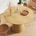 thumbnail image 2 of 43 inch Wooden circular dining table, modern minimalist round table, natural wood colored table, 2 of 12