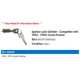 thumbnail image 2 of Ignition Lock Cylinder - Compatible with 1956 - 1959 Lincoln Premier 1957 1958, 2 of 2
