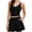 ☪170-Black, variant on Women's Solid Color Sleeveless V-Neck Tank Top with Shorts 2-Piece Set&nbsp;- Summer Matching Set for Hot Weather Style and Minimalist Fashion