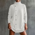 thumbnail image 2 of Edvintorg Long Sweaters for Women Turtleneck Long Sleeve Ribbed Knitted Tops with Side Buttons Business Casual Fall Sweater Plus Size, 2 of 8