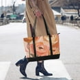 thumbnail image 4 of FORMRS Canvas Laptop Tote Bag for Women with 15.6" Computer Compartments Shoulder Handbag, Abstract Orange Flowers, 4 of 7