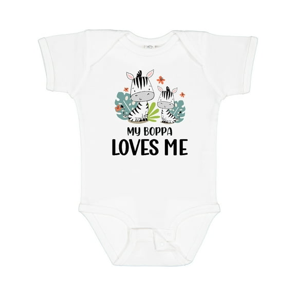 Inktastic Zebra My Boppa Loves Me Boys or Girls Baby Bodysuit