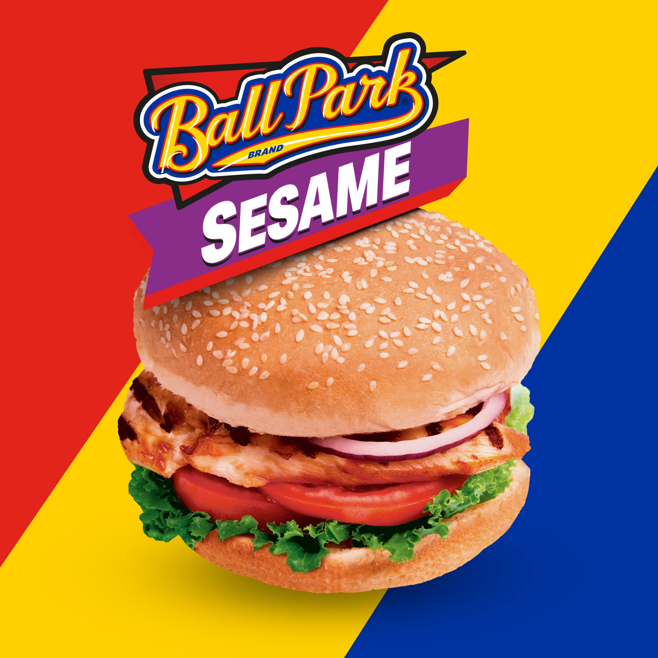 Ball Park Sesame Seed Burger Buns, 8 Count, White Hamburger Buns, 16 oz Bag