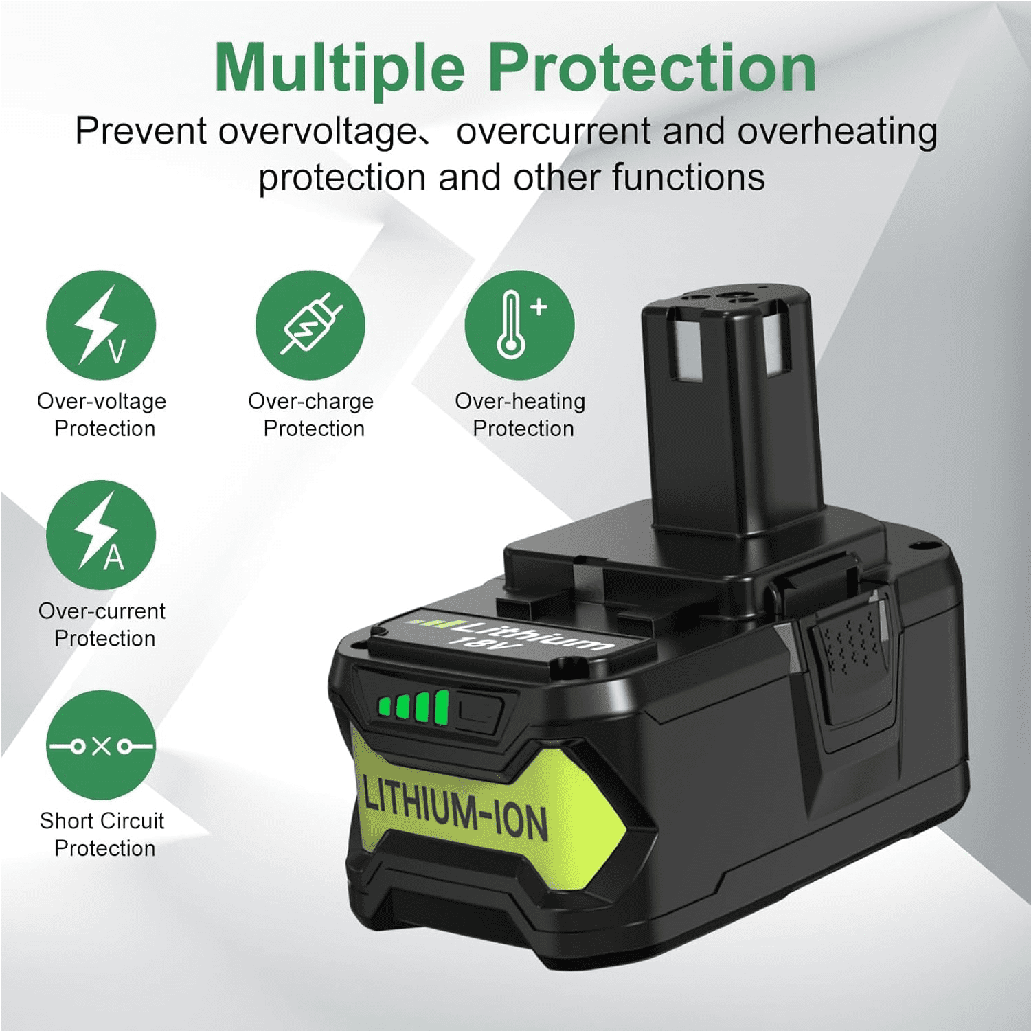[2Pack] 8.0Ah Battery Replace for Ryobi 18V Battery ONE+P102 P103 P105 P107 P108 P109 P122 Cordless Tool Battery