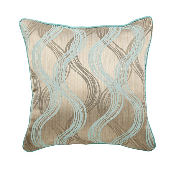 The HomeCentric Cushion Cover, Blue Euro Pillow Covers Pack of 2, 26x26 inch (65x65 cm), Jacquard Euro Size Pillow Shams, Abstract, Swirls, Modern Euro Size Pillow Covers Easter - Cloud Illusions