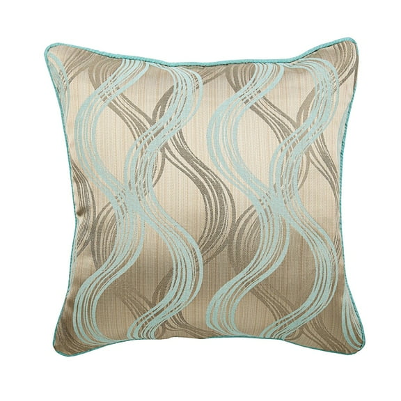 Throw Pillow Cover, Blue Cushion Cover Couch 16x16 inch (40x40 cm), Jacquard Decorative Pillow Covers, Abstract, Swirls, Modern Designer Fabric Pillow Covers - Cloud Illusions