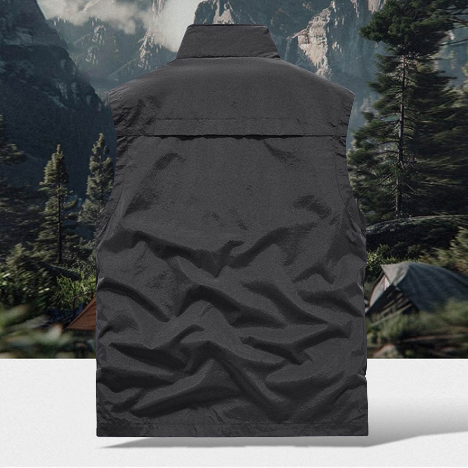Mens Windproof Lightweight Vest Sleeveless Zip Up Running Hiking Sports Coats Thin Summer Vest