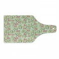 thumbnail image 1 of Ladybugs Cutting Board, Curving Flower Design with Ladybugs and Retro Features Small Beetles Theme, Tempered Glass Cutting and Serving Board, Wine Bottle Shape, Pale Green Pink, by Ambesonne, 1 of 1