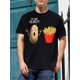 thumbnail image 1 of Funny Hamburger Tshirt Fry Day French Fries T-Shirt, Men's T-Shirt, 220g Tee For Adult, Men, Women, Teen, Teenager, Adolescent,Youth, 1 of 8