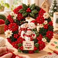 thumbnail image 5 of 3D Fabric Poke Wreath DIY Kit, Snowman Punch Needle Craft Set with Complete Supplies, Beginner Friendly Handcraft for Front Door and Indoor Wall Display, 5 of 7