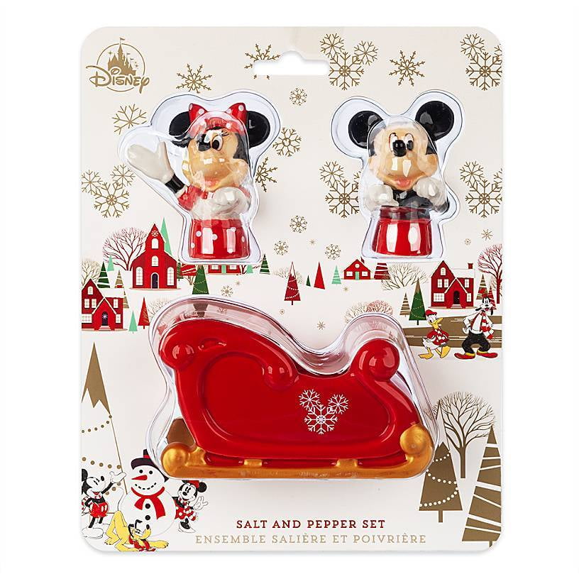Disney Store Mickey and Minnie Holiday Salt and Pepper Shaker Set New