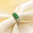 thumbnail image 4 of Anillo de acero inoxidable n.° 8 con forma cuadrada de oro y plata para mujer y hombre, diseño llamativo, para boda, color azul, 4 of 5