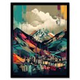 thumbnail image 1 of Ben Nevis and Fort William Modern Bold Landscape Art Print Framed Poster Wall Decor 12x16 inch, 1 of 5
